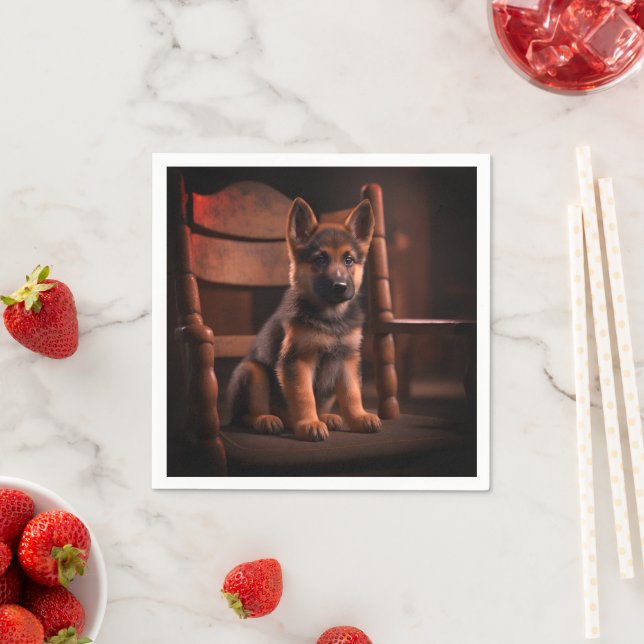 German Shepherd Puppy Napkins (Insitu)