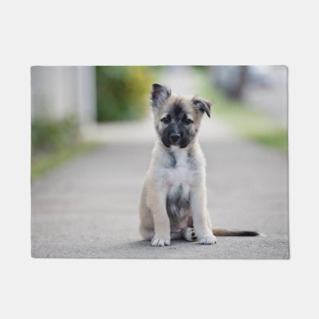 German Shepherd Puppy on Footpath Doormat (Front)