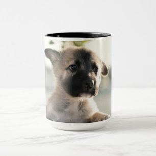 German Shepherd Puppy Over Ledge Mug