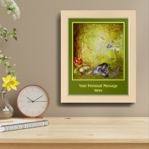 German Shepherd Puppy Personalized Framed Art