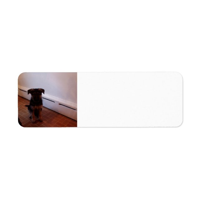 German Shepherd Puppy Sitting Label (Front)
