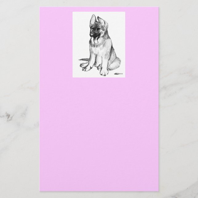 German Shepherd Puppy Stationery (Front)