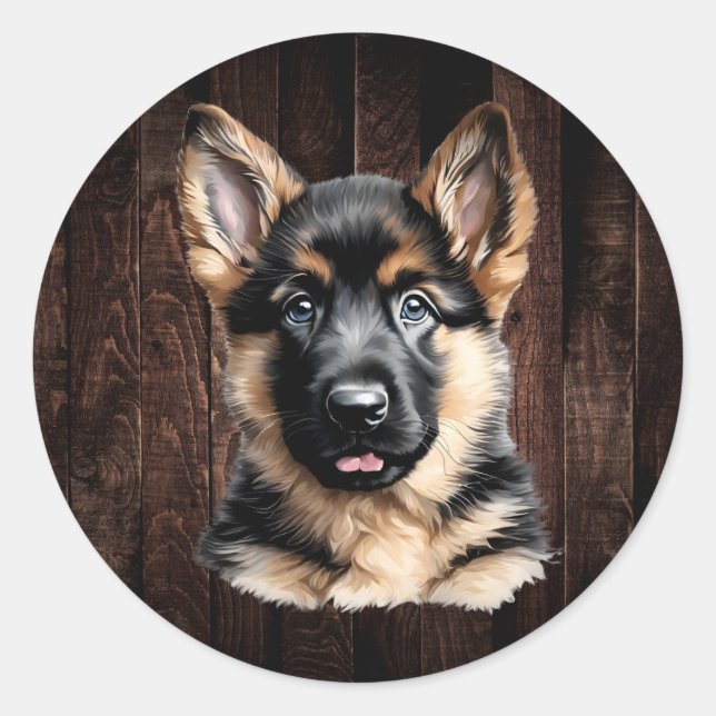 German Shepherd Puppy Stickers (Front)