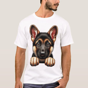 German Shepherd Puppy with Expressive Eyes T-Shirt
