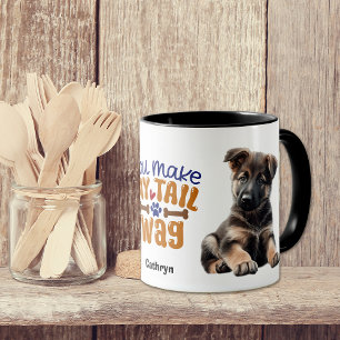 German Shepherd Puppy You Make My Tail Wag Mug