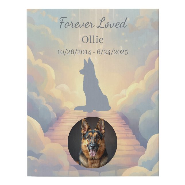 German Shepherd Rainbow Bridge Canvas (Front)