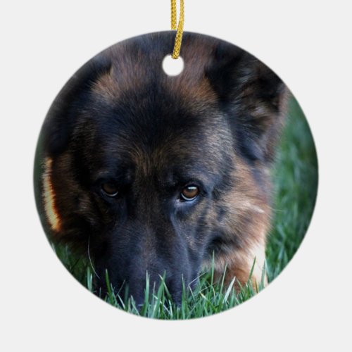 German Shepherd Randy vom Leithawald Ceramic Ornament