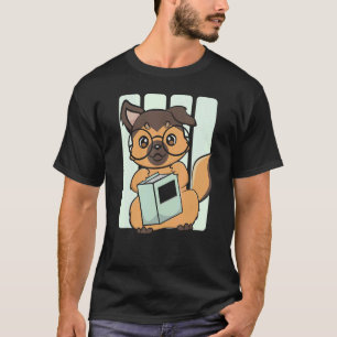 German Shepherd Read A Book For A Librarian And Bi T-Shirt