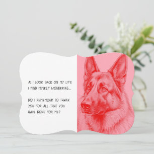German Shepherd red custom Thank You Card