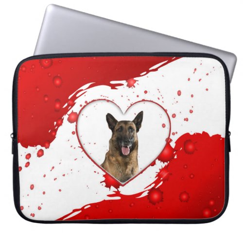 German Shepherd Red Heart Laptop Sleeves