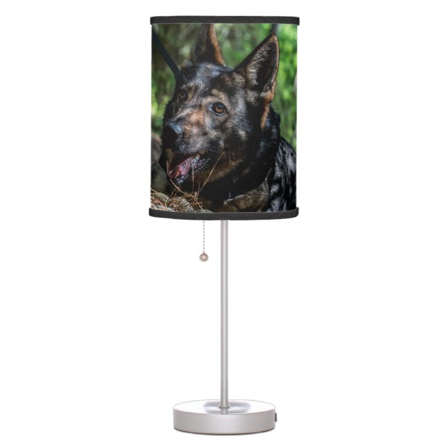 German Shepherd Resting in The Shade Table Lamp (Right)