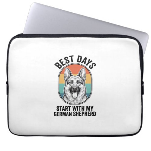 German Shepherd Retro Art Vintage Dog Lover Design Laptop Sleeve