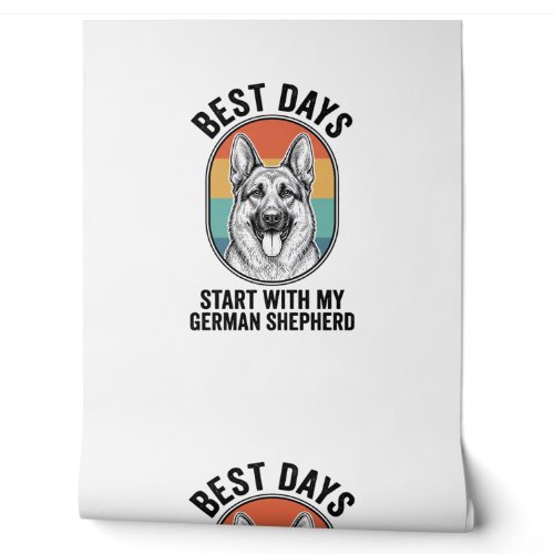 German Shepherd Retro Art Vintage Dog Lover Design Wallpaper