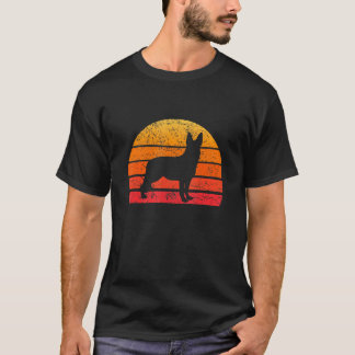 German Shepherd Retro Dog Distressed Sun T-Shirt