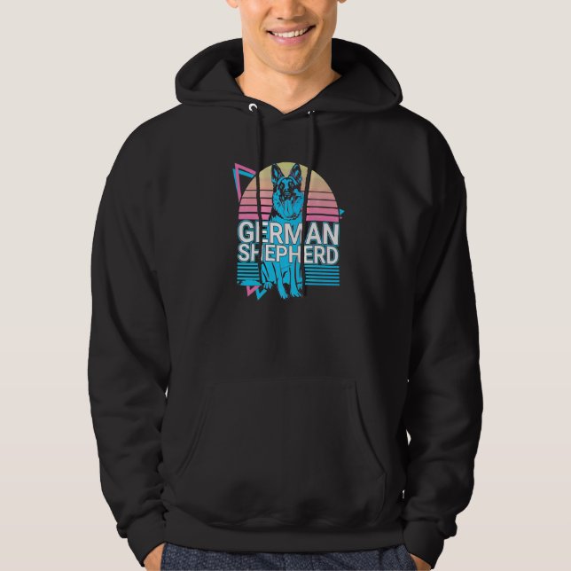 German Shepherd Retro   Hoodie (Front)