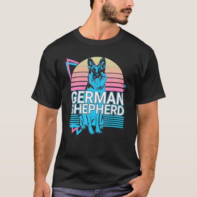 German Shepherd Retro T-Shirt (Front)