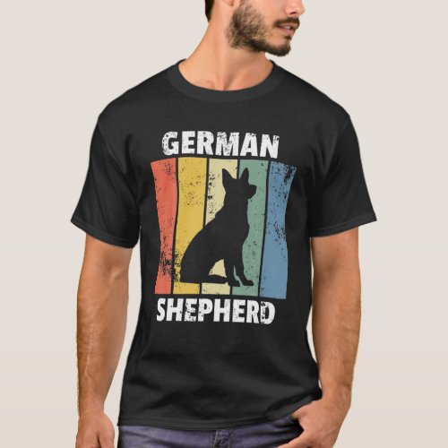 German Shepherd Retro Vintage Dog Design T_Shirt