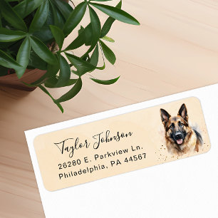 German Shepherd Return Address Label