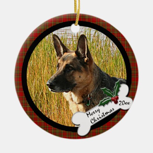 German Shepherd Round Christmas Ornament
