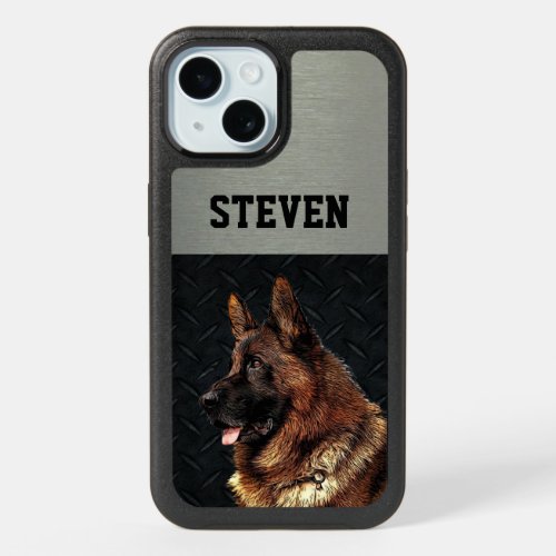 German Shepherd Rugged Name Cool Dog Animal  iPhone 15 Case