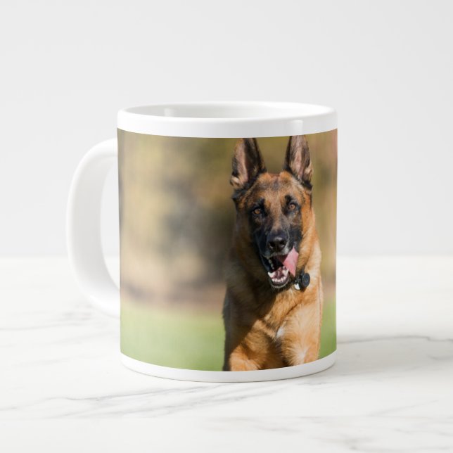 German Shepherd Running Giant Coffee Mug (Front Left)