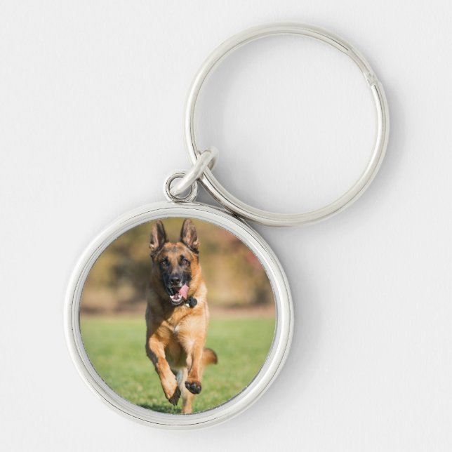German Shepherd Running Keychain (Front)