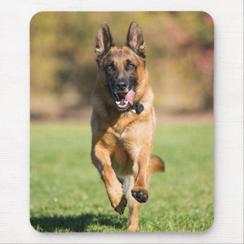 German Shepherd Running Mouse Pad