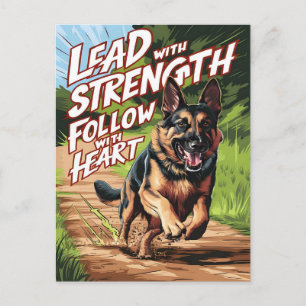 German Shepherd Running With Strength and Heart Postcard