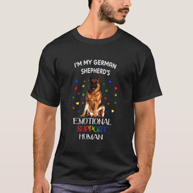 German Shepherd s Emotional Support Human T-Shirt (Front)