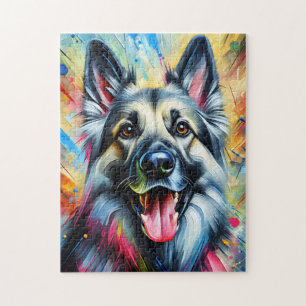 German Shepherd Sable Dog Acrylic Print Dog Lover Jigsaw Puzzle