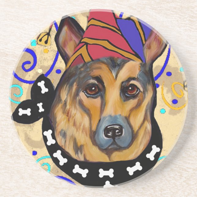 GERMAN SHEPHERD SANDSTONE COASTER (Front)