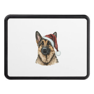 German Shepherd Santa Claus Dog Christmas  Hitch Cover