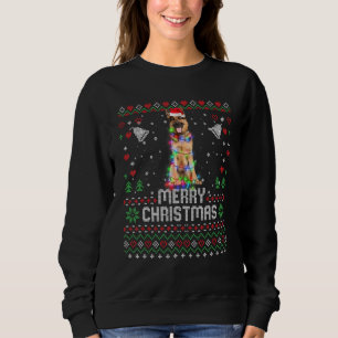 German Shepherd Santa Hat Dog Christmas Tree Light Sweatshirt