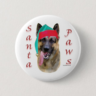 German Shepherd Santa Paws Button