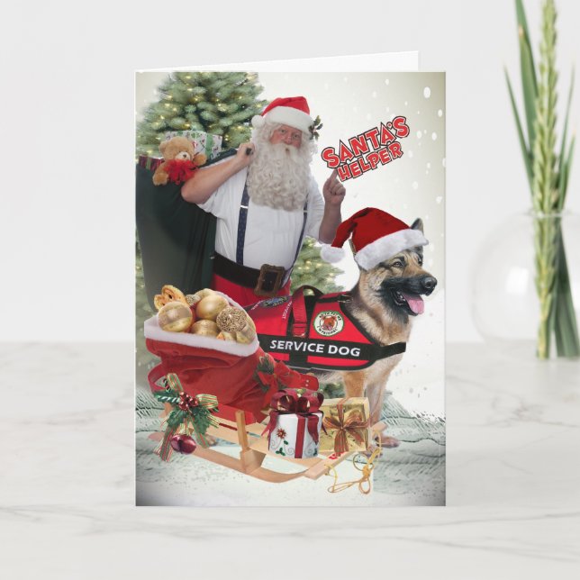 GERMAN SHEPHERD SANTA'S SERVICE DOG CARDS (Front)