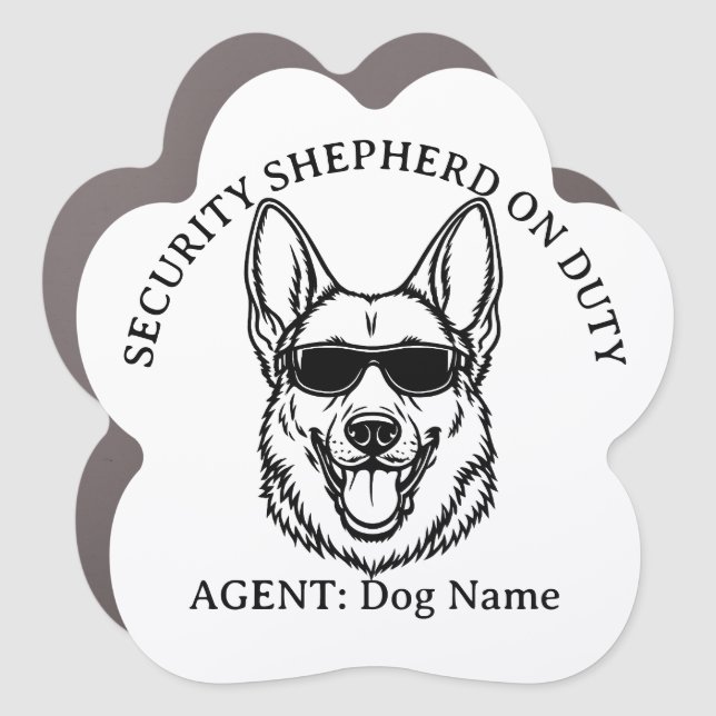 German Shepherd Security Dog Magnet (Front)