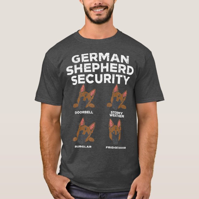 German Shepherd Security Funny K9 Pet Dog Lover T-Shirt (Front)