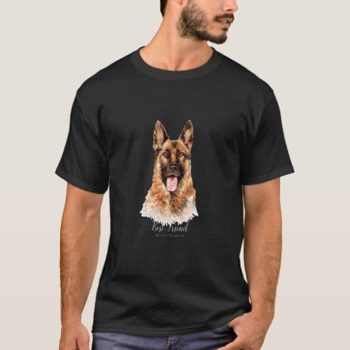 German Shepherd Sharp Dog  T_Shirt