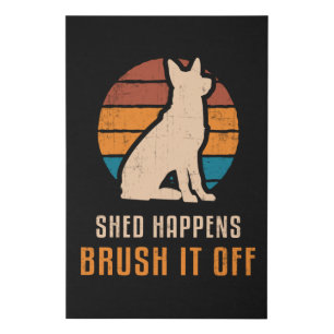 German Shepherd Shed Happens Dog Vintage Funny Faux Canvas Print