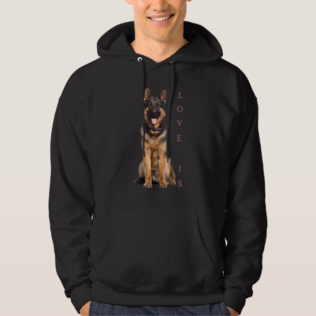 German Shepherd Shepard Dog Mom Dad Love Pet Puppy Hoodie (Front)