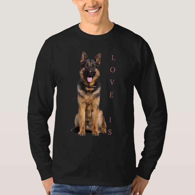 German Shepherd Shepard Dog Mom Dad Love Pet Puppy T-Shirt (Front)