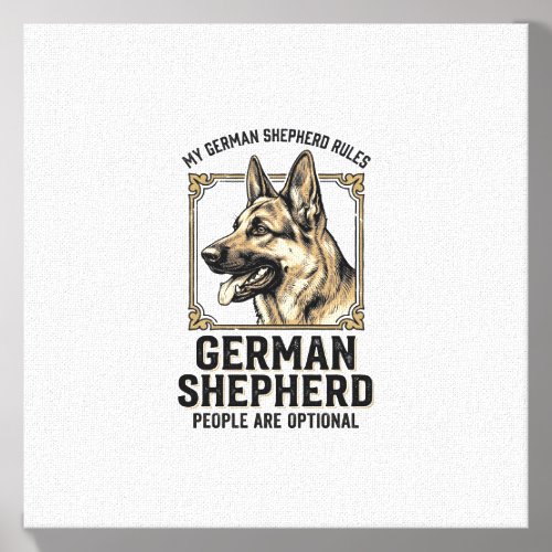 German Shepherd Shirt for Dog Lovers Vintage Engra Canvas Photo Tile
