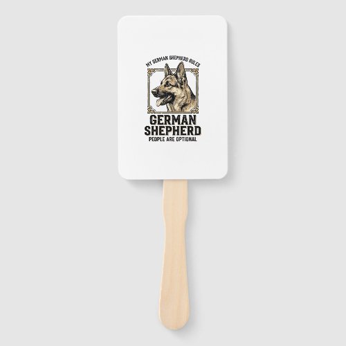 German Shepherd Shirt for Dog Lovers Vintage Engra Hand Fan
