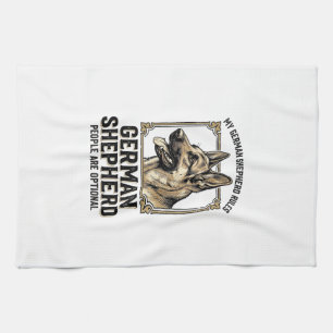 German Shepherd Shirt for Dog Lovers Vintage Engra Kitchen Towel