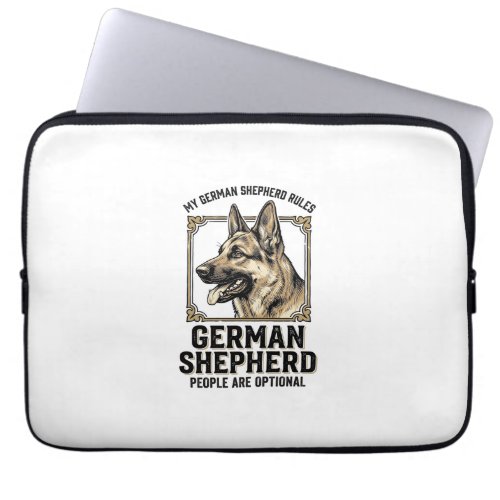 German Shepherd Shirt for Dog Lovers Vintage Engra Laptop Sleeve