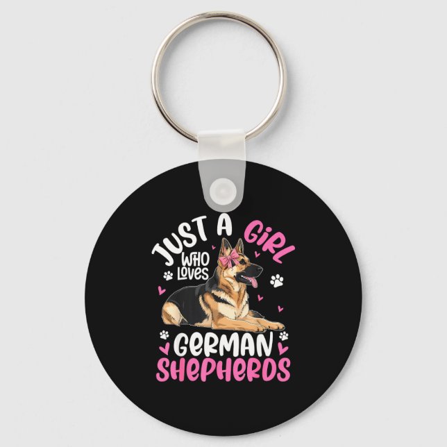 German Shepherd Shirt For Girls Women German Sheph Keychain (Front)