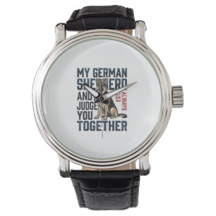 German Shepherd Shirt Funny Dog Lover Vintage Engr Watch