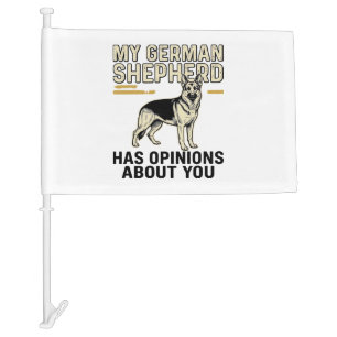German Shepherd Shirt Funny Vintage Engraving Dog Car Flag