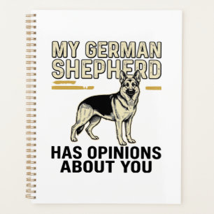 German Shepherd Shirt Funny Vintage Engraving Dog Planner