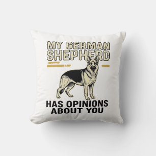 German Shepherd Shirt Funny Vintage Engraving Dog Throw Pillow